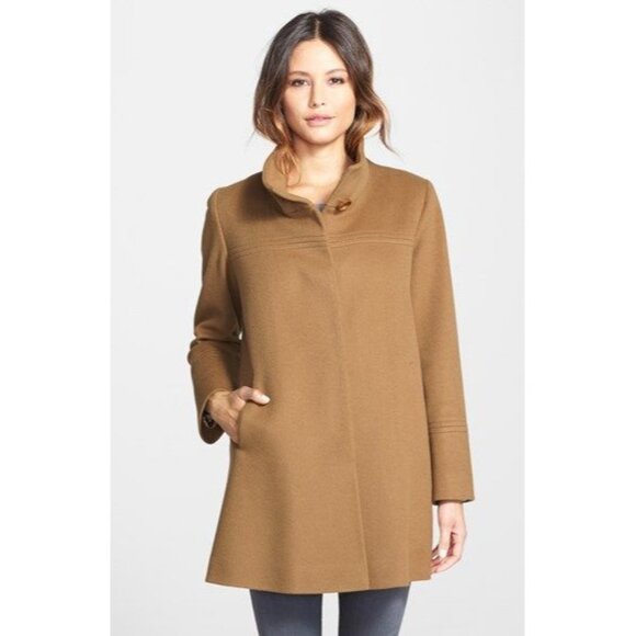 🆕FLEURETTE Wool Stand Collar Car Coat Currant 4 - Picture 10 of 12